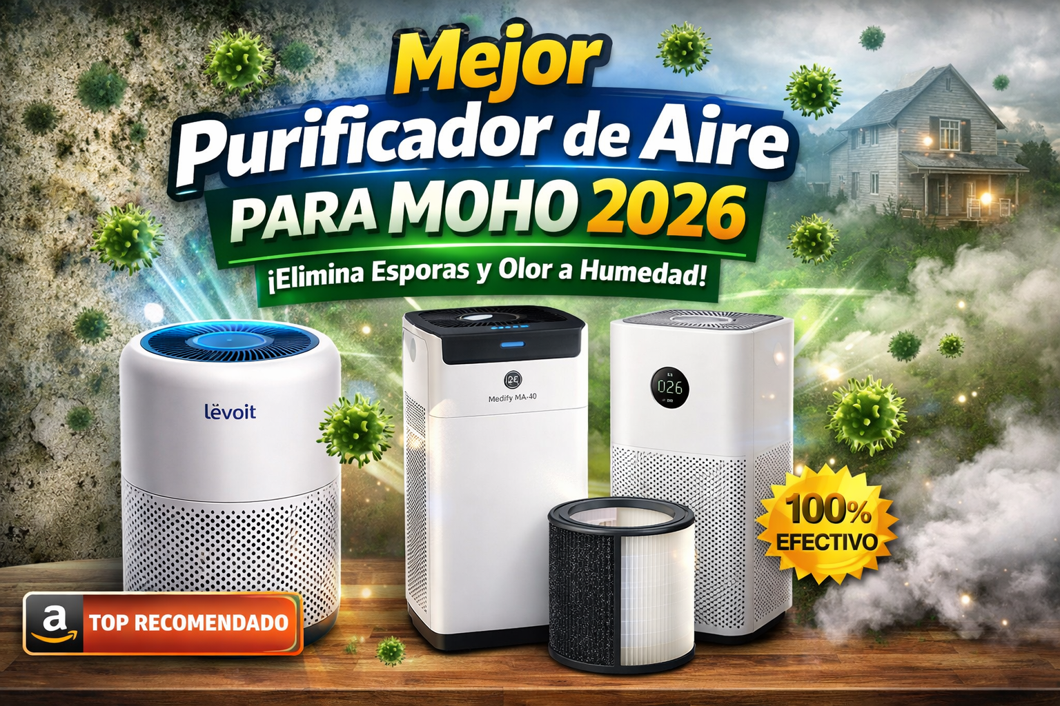 🥇 Mejor Purificador de Aire para Moho en 2026 (Elimina Esporas y Olor a Humedad RÁPIDO)